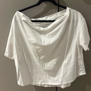 Nuuds White Off the Shoulder Tee